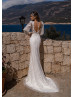 Puff Sleeves Beaded Fabulous Bling-bling Wedding Dress